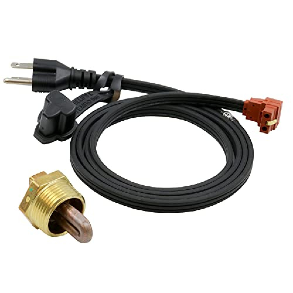 Zerostart 3100003 Engine Block Immersion Heater for Eagle, Jaguar, Jeep, Renault, Rover, Kubota, Massey, Perkins, Yanmar, 1" NPT Thread Brass Adapter | CSA Approved | 120 Volts | 400 Watts