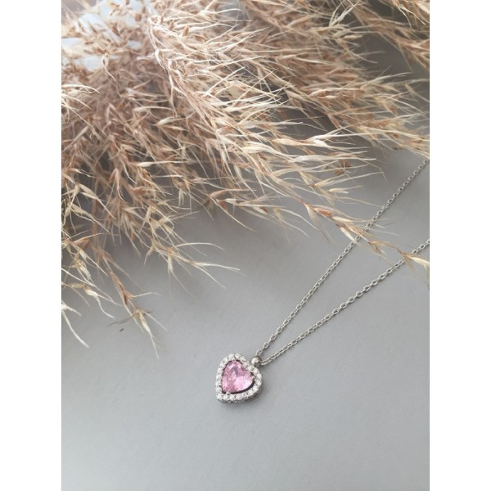 Zeta Jewel Kadın Kalpli Pembe Kolye Gümüş Kolye Fiyatı