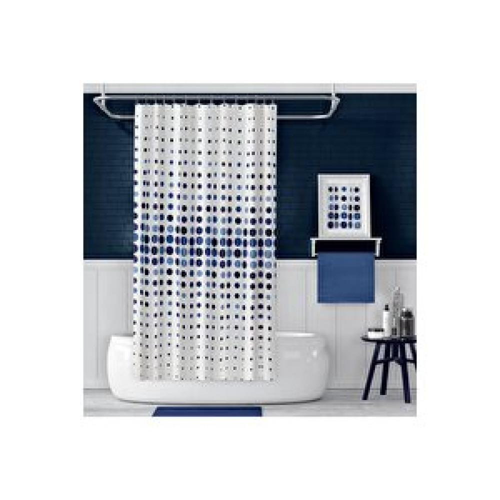 Zethome Banyo Duş Perdesi 4961 Mavi 180x200 Perde Borusu Askı Aparatı 120x200 Hediyeli Duş / Banyo Perdesi Fiyatı