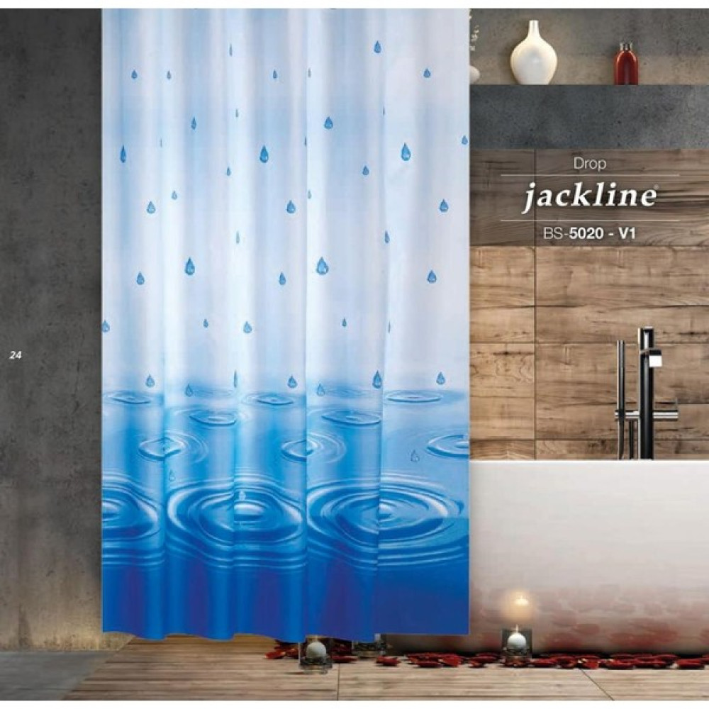 Zethome Jackline Banyo Duş Perdesi 5020 Tek Kanat 1X120X200 - Mavi Duş / Banyo Perdesi Fiyatı