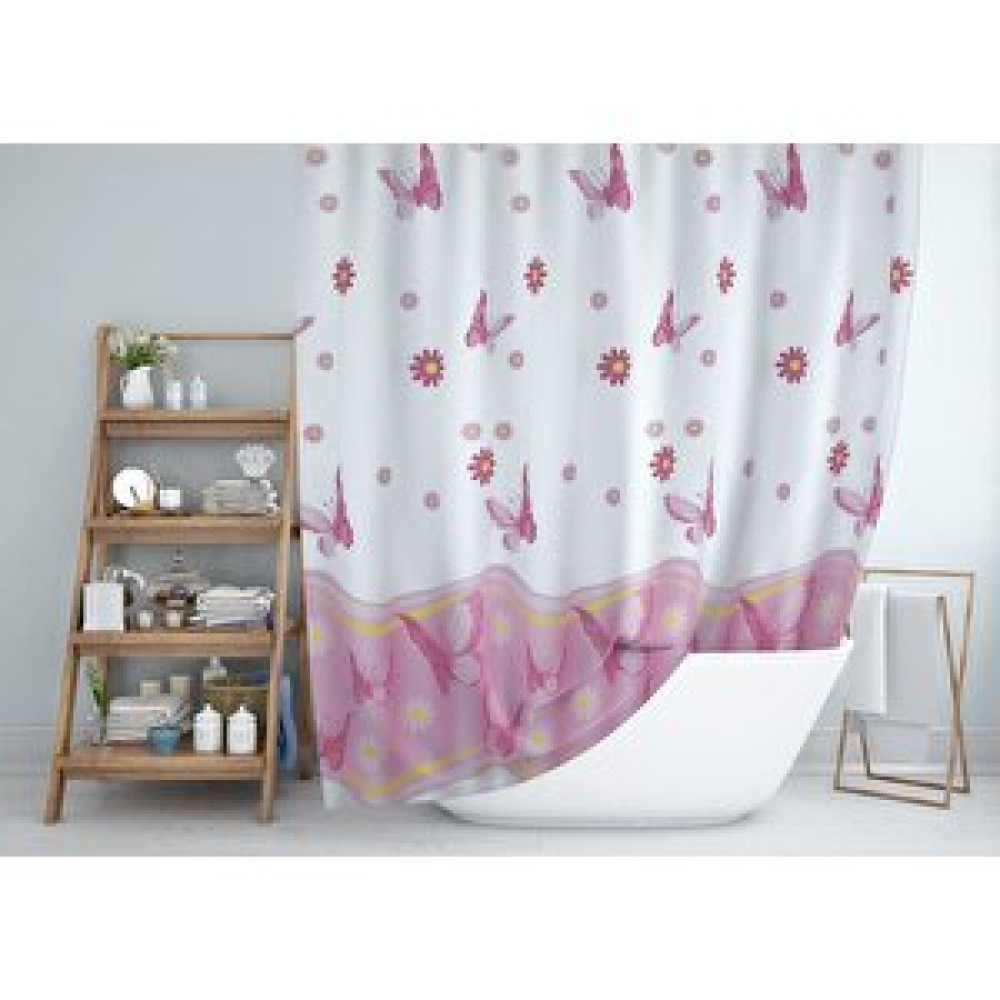 Zethome Jackline Banyo Duş Perdesi 6020 Tek Kanat Pembe 1x180x200 Duş / Banyo Perdesi Fiyatı