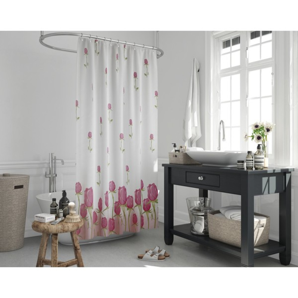 Zethome Jackline Banyo Duş Perdesi 7017 Tek Kanat 180X200 - Beyaz - Sarı - Kırmızı - Lacivert Duş / Banyo Perdesi Fiyatı