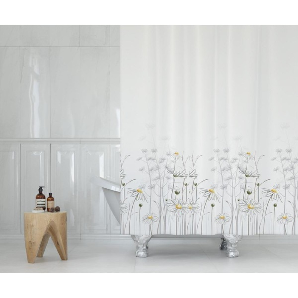 Zethome Tropik Banyo Duş Perdesi 8441 Çift Kanat 2X120X200 - Beyaz Duş / Banyo Perdesi Fiyatı