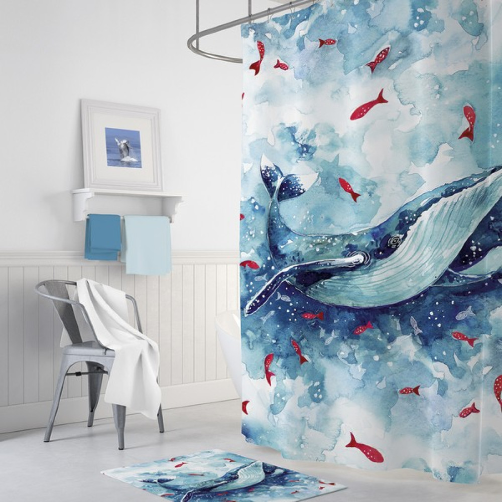 Zethome Tropik Whale Banyo Duş Perdesi Tek Kanat 1 x 180 x 200 cm Duş / Banyo Perdesi Fiyatı