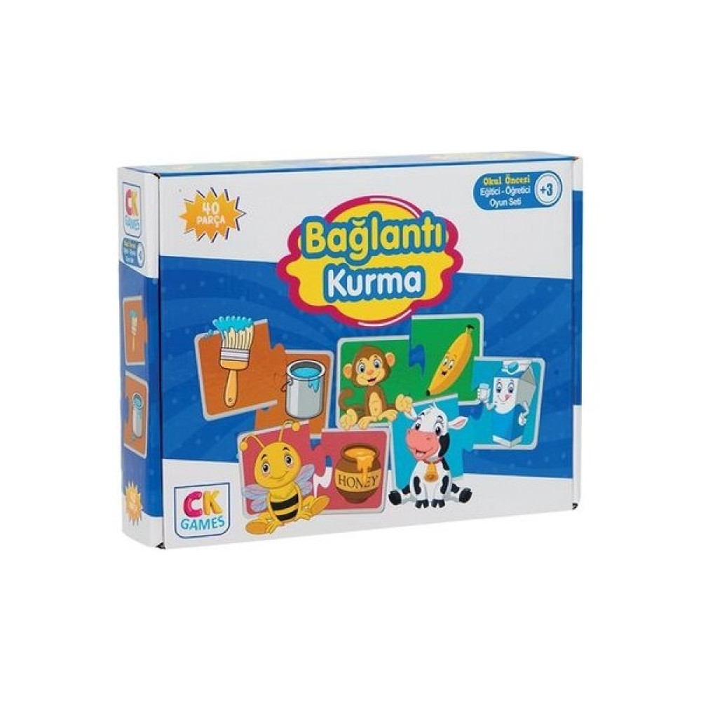 Zetka Ck Games Bağlantı Kurma Okul Öncesi Oyun Seti +3 Yaş Eğitici Öğretici 40 Parça Puzzle Oyun Seti - Renkli Eğitici Oyuncak Fiyatı
