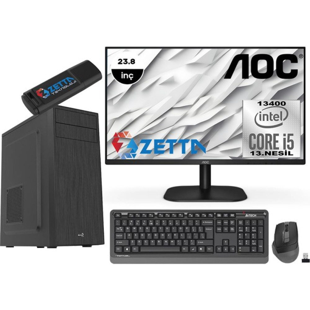 Zetta Expert Intel Core I5 13400 32GB Ddr4 512GB M.2 Nvme SSD GTX1630-4GB 23,8" Fhd Monitör Windows 11 Pro Masaüstü Bilgisayar MZET163058126 + Zetta Flash Bellek Oto Boyaları Fiyatı