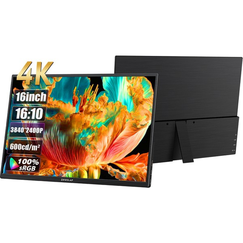 Zeuslap P16UK 16'' 3840X2400 4K Ads-Ips Panel Type-C 100% Srgb 600UNITS Ultra Yüksek Parlaklık Taşınabilir Monitör (ZL-P16UK) Monitör Fiyatı