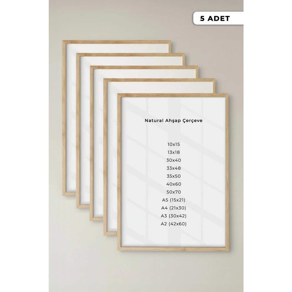 Zevahir Mobilya Dekorasyon 5 Adet Ahşap Duvar Çerçevesi – Poster ve Fotoğraf Çerçevesi Salon Ahşap Tablo, Bebek Odası Çerçeve - 30 x 40 - Sarı - Beyaz Kanvas Tablo Fiyatı