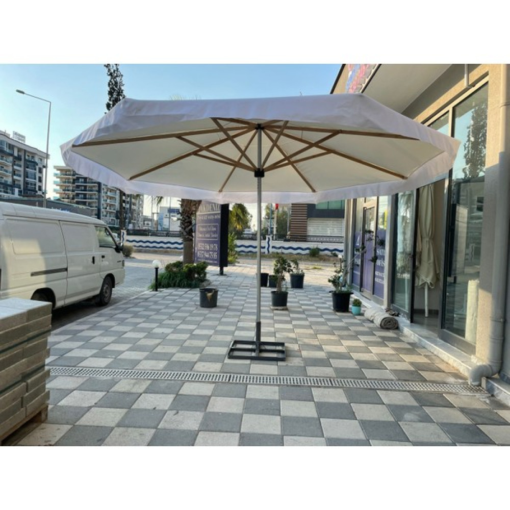 Zeycamping 4x4 Plaj Cafe Restrorant Bahçe Şemşiyesi (Ayak Hariç ) - Krem Bahçe Şemsiyesi Fiyatı