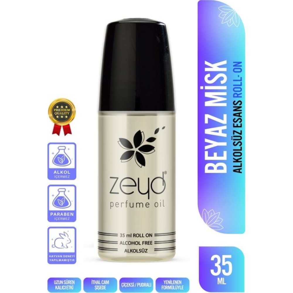 Zeyd Beyaz Misk Kokulu Alkolsüz Esans 35 ml Parfüm Esansı Roll-on Edp Esansiyel Yağ Zeyd - Beyaz Misk 35 ml Roll On Alkolsüz Esans-Edp-Cep Parfüm Kadın Parfümleri Fiyatı