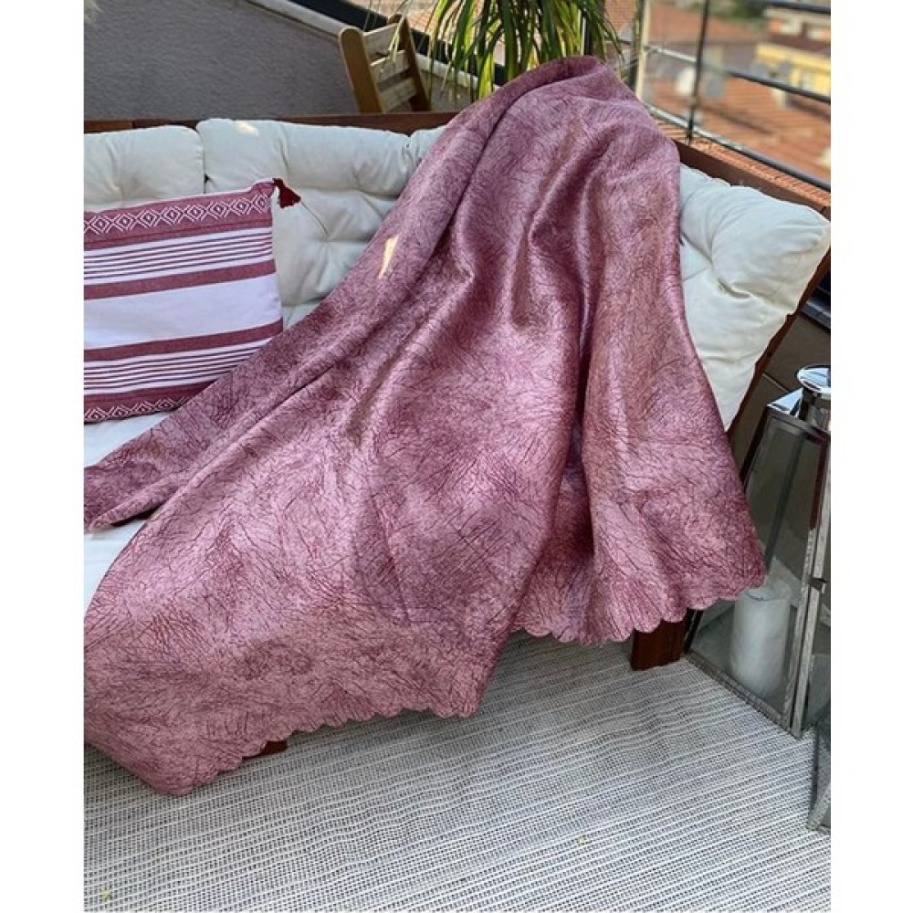 Zeyhan Tekstil Damar Desenli Kaymaz Leke Tutmaz Tüy Toplamaz Koltuk Kanepe Çekyat Mrtüsü Şalı - Gül Kurusu - 170 x 215 cm Koltuk & Kanepe Örtüsü Fiyatı