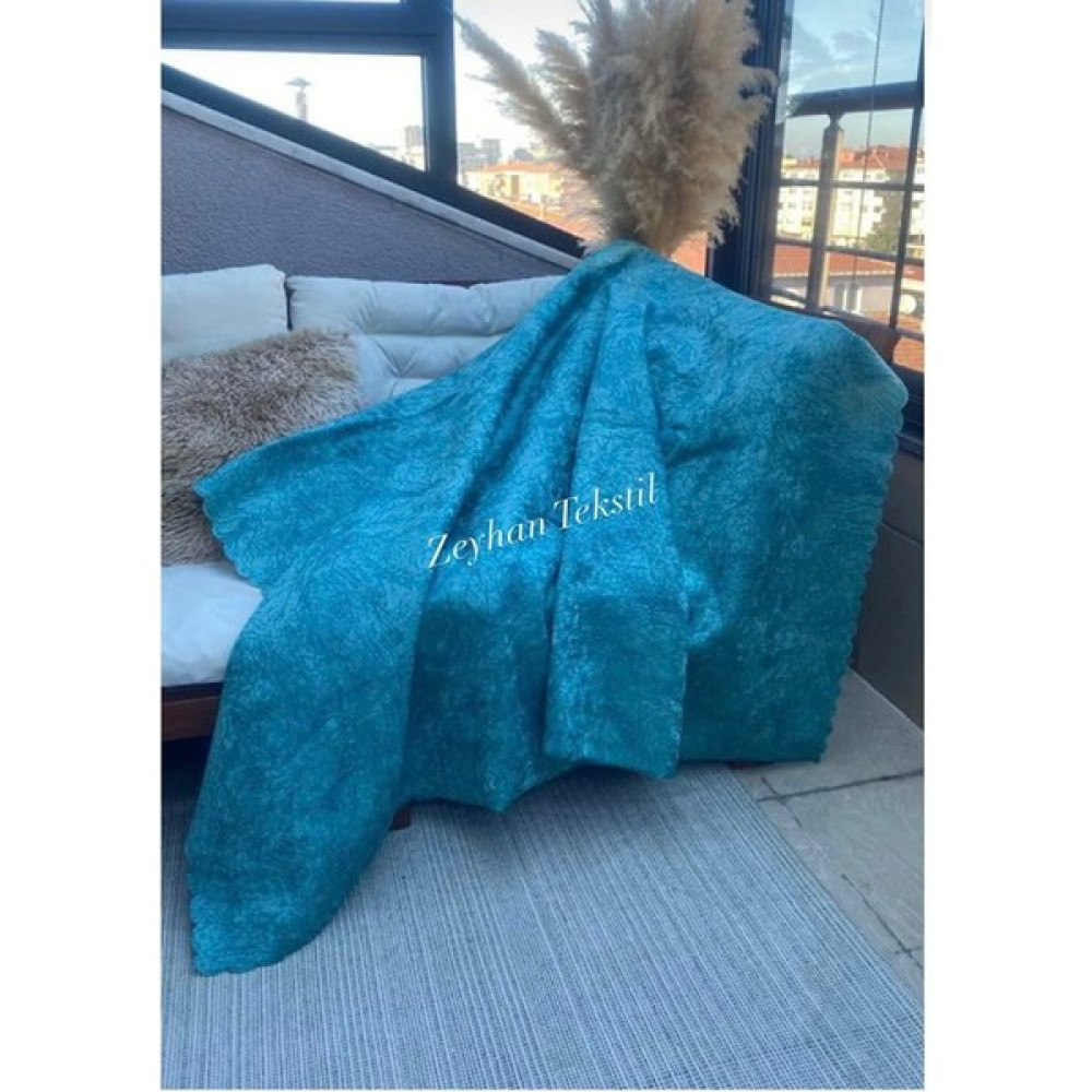 Zeyhan Tekstil Damar Desenli Kaymaz Leke Tutmaz Tüy Toplamaz Süngerli Koltuk Kanepe Çekyat Örtüsü Şalı - Su Yeşili - 170 x 215 cm Koltuk & Kanepe Örtüsü Fiyatı