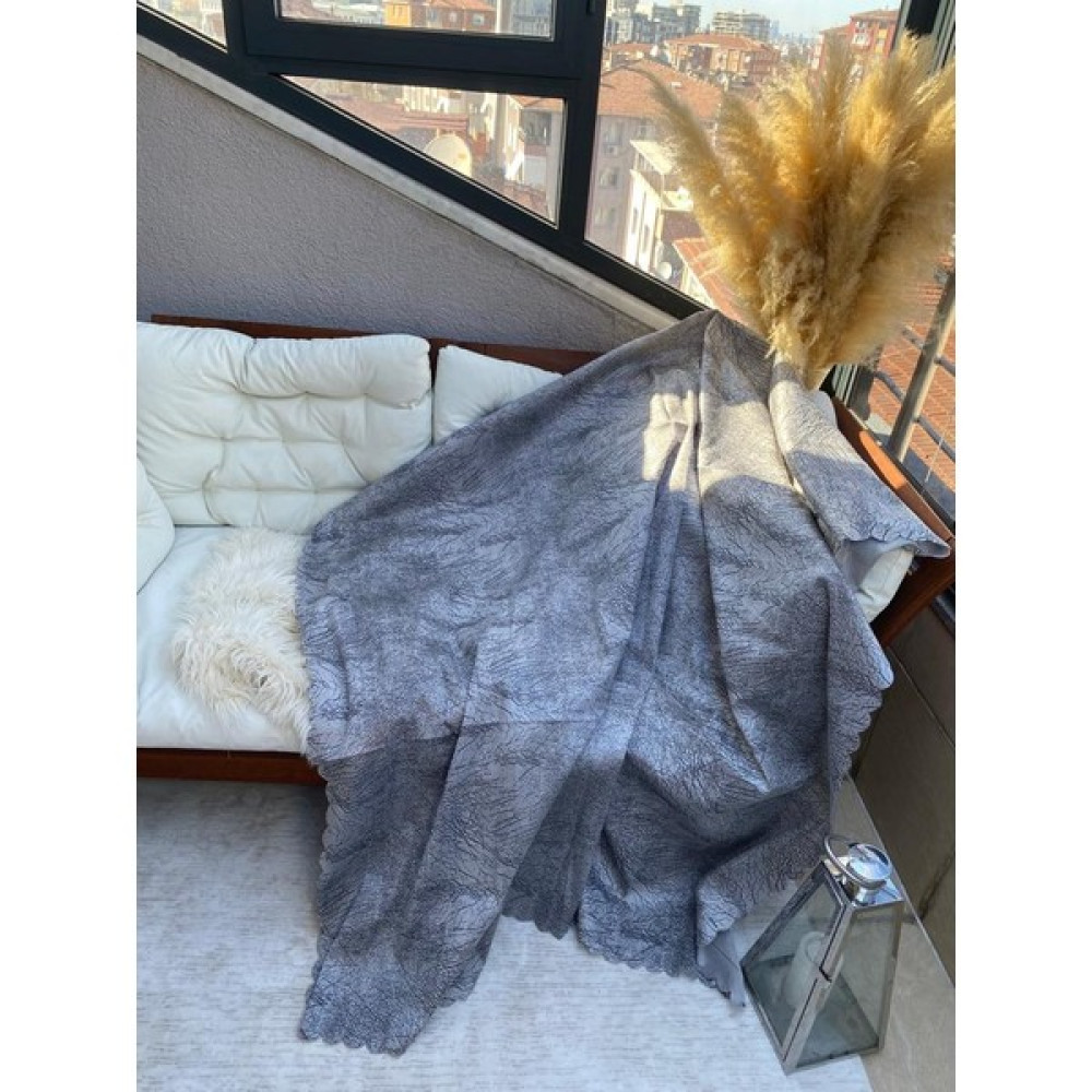 Zeyhan Tekstil Piti Kare Desenli Süngerli Leke Tutmaz Terletmez Kaymaz Koltuk Çekyat Örtüsü - 170 x 210 cm - Gri Koltuk & Kanepe Örtüsü Fiyatı