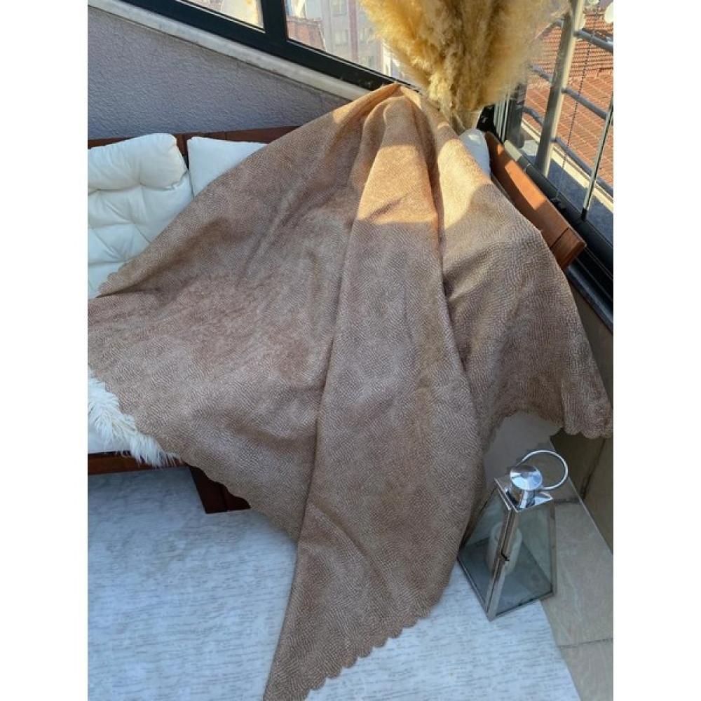 Zeyhan Tekstil Piti Kare Desenli Süngerli Leke Tutmaz Terletmez Kaymaz Koltuk Çekyat Örtüsü - 170 x 210 cm - Koyu Vizon - Cappuccino Koltuk & Kanepe Örtüsü Fiyatı