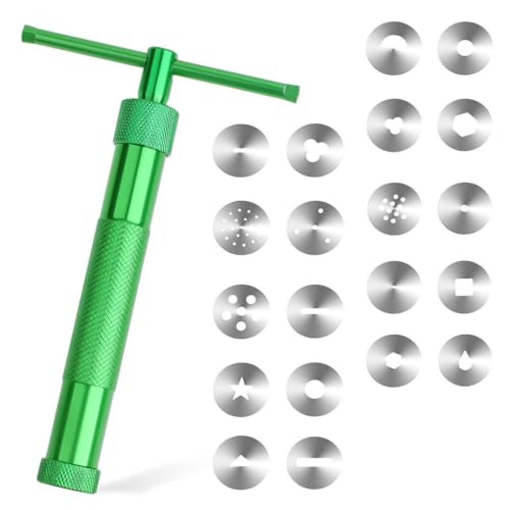 ZEYIYER 6.50 X 4.21in Clay Extruder Tool, Stainless Steel Clay Extruder, Fondant Tools Polymer Clay Extruder Tool, Stainless Steel Clay Extruders Sugar Paste Extruder Cake Fondant Decorating Tool Set