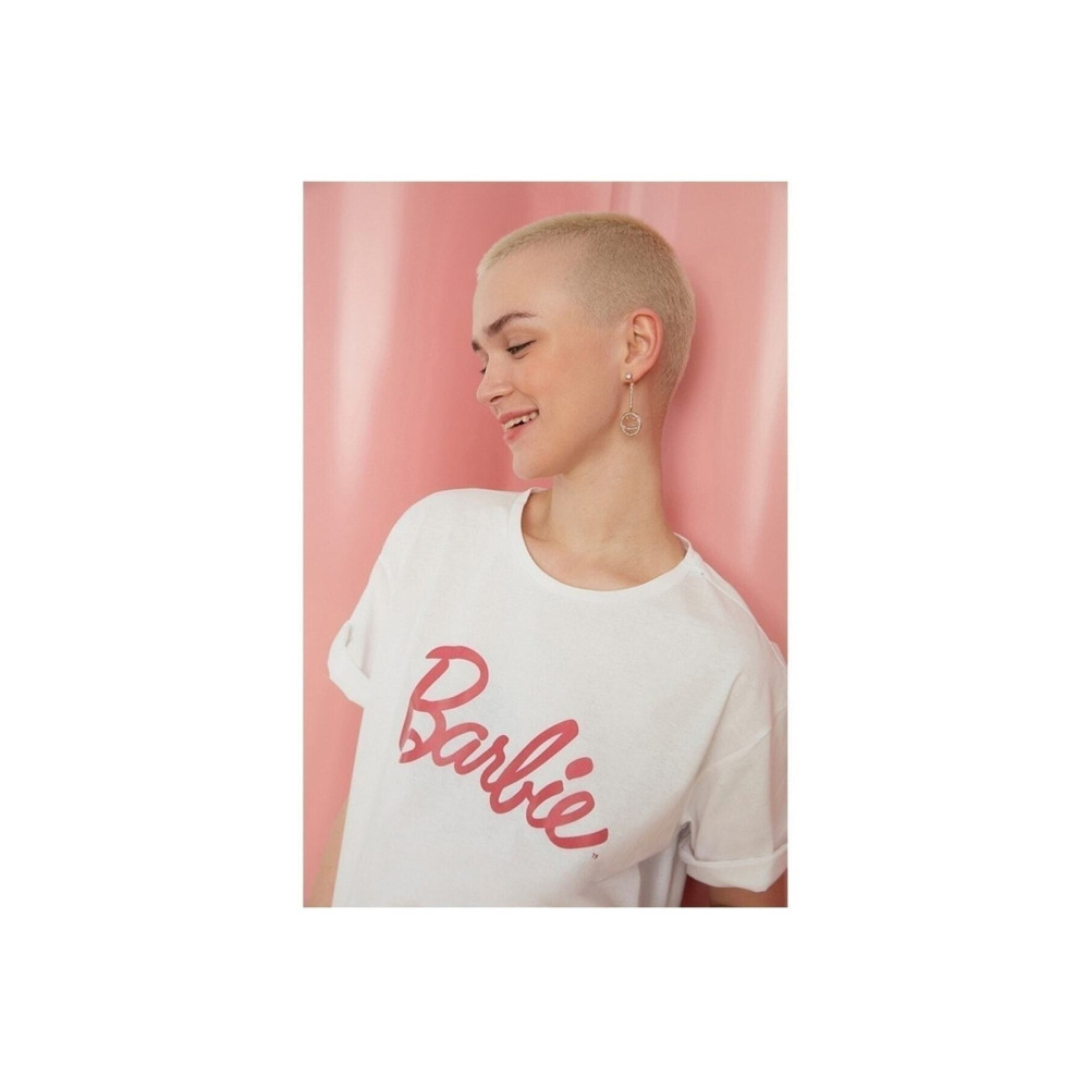 ZEYKON Barbie Baskı Oversize T-shirt M Beden Bayan T-shirt Fiyatı