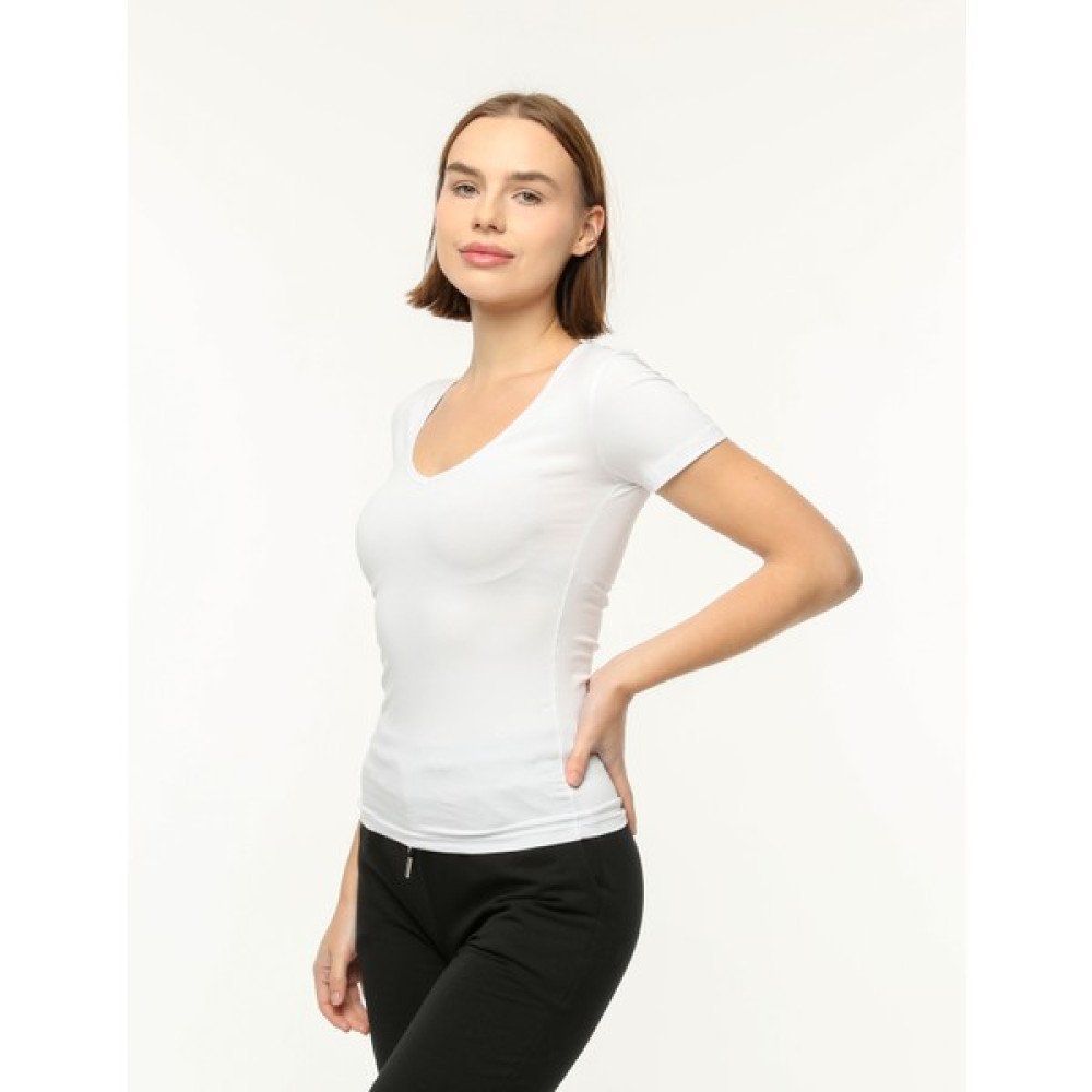Zeymer Basic Comfort Pamuklu Kumaş Çift Iğne Dikişli Kısa Kollu Tişört Bayan T-shirt Fiyatı