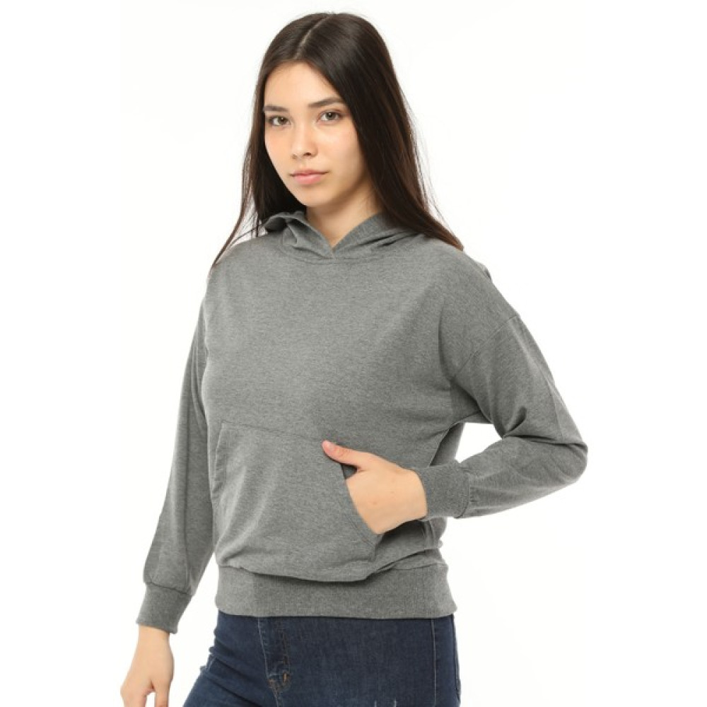 Zeymer Basic Rahat Kesim Kapüşonlu Kanguru Cepli Sweatshirt Bayan Sweatshirt Fiyatı