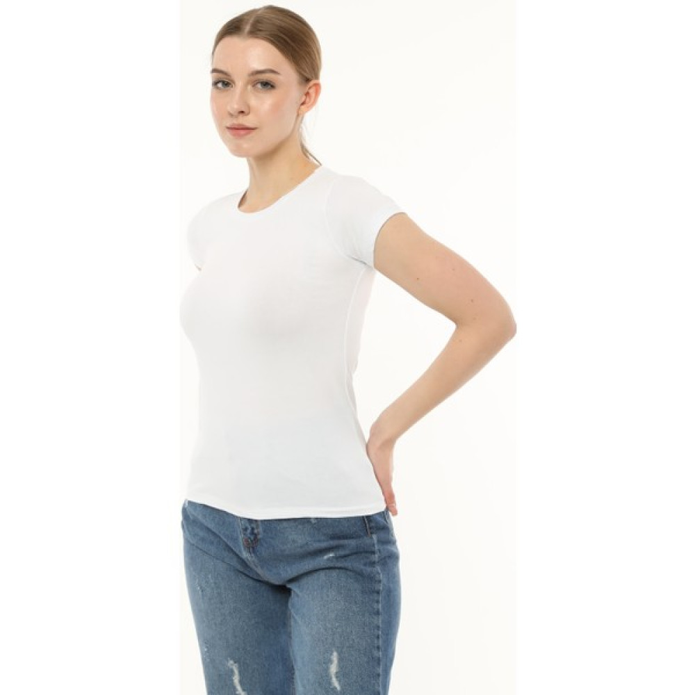 ZeyMer Basic Slim Fit Pamuklu Örme Kumaş Bisiklet Yaka Siyah, Beyaz Kısa Kollu Kadın Tişört 2'li Paket Bayan T-shirt Fiyatı