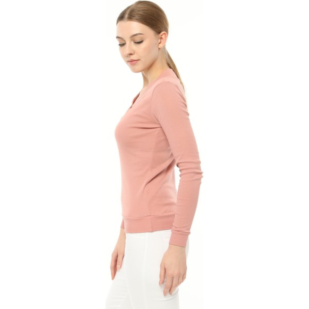 Zeymer Basic Slim Fit V Yaka Ribana Tshirt Bayan T-shirt Fiyatı