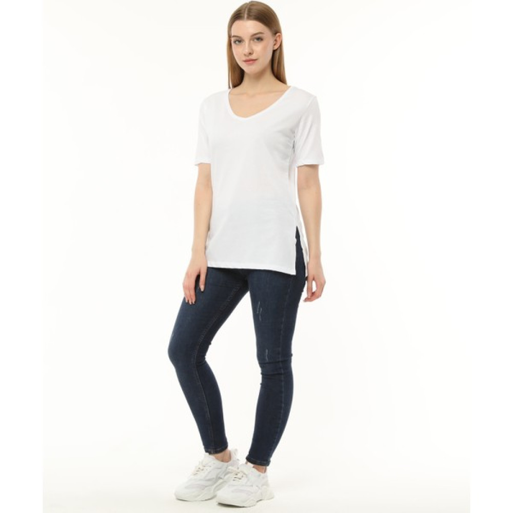 Zeymer Basic Suprem Comfort V Yaka Tunik Tişört Bayan T-shirt Fiyatı