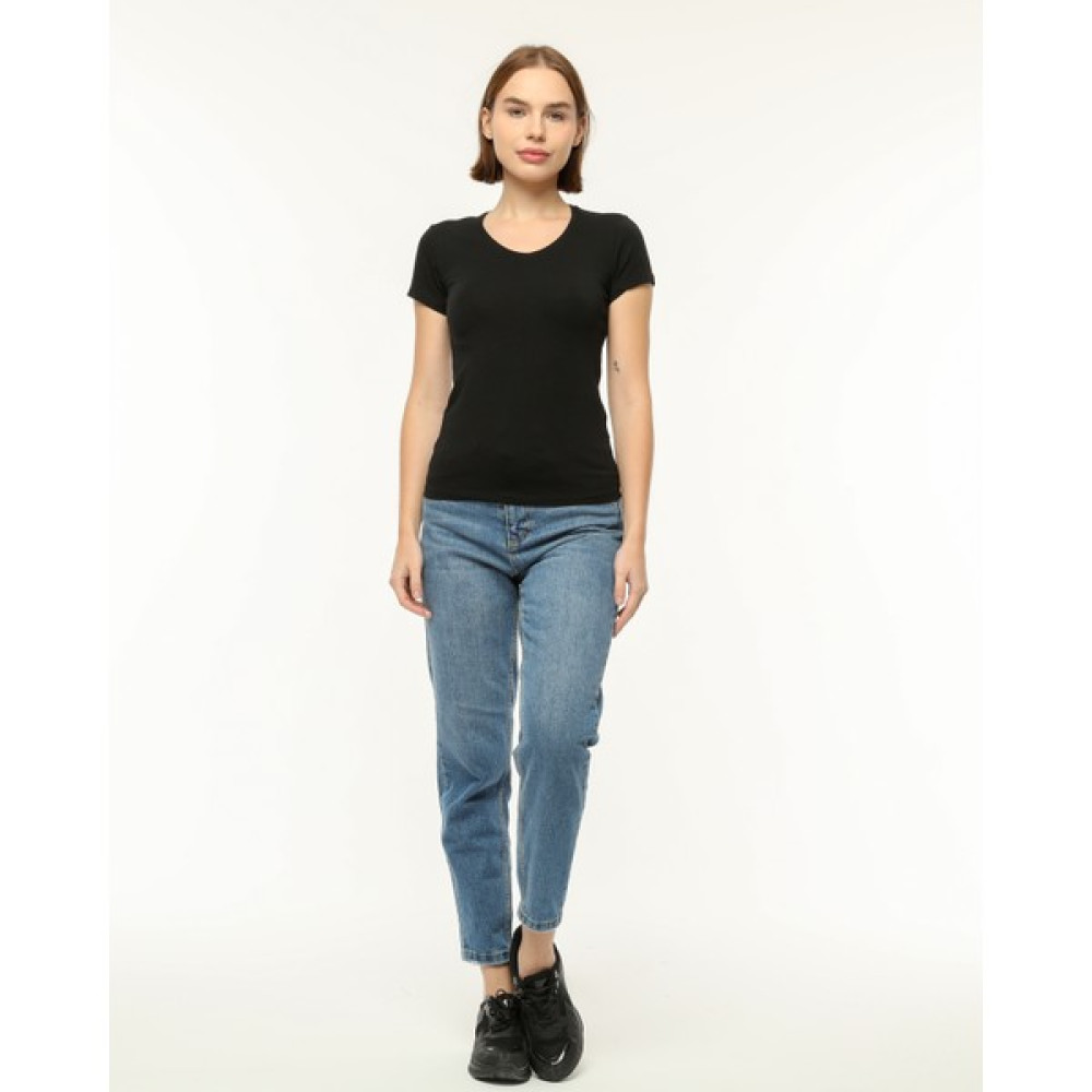 Zeymer Basic V Yaka Pamuklu Comfort Kumaş Slim Fit Kısa Kollu Tişört Bayan T-shirt Fiyatı