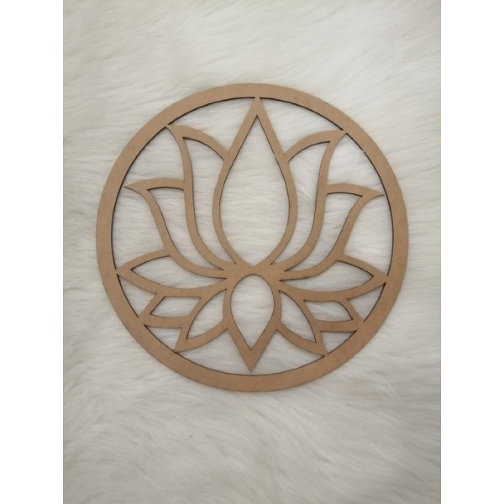 Zeyn Ahşap Lazer Kesim Dekoratif Duvar Tablosu Tekli Lotus Çiçeği Çap: 30 cm Dekoratif Saat Fiyatı