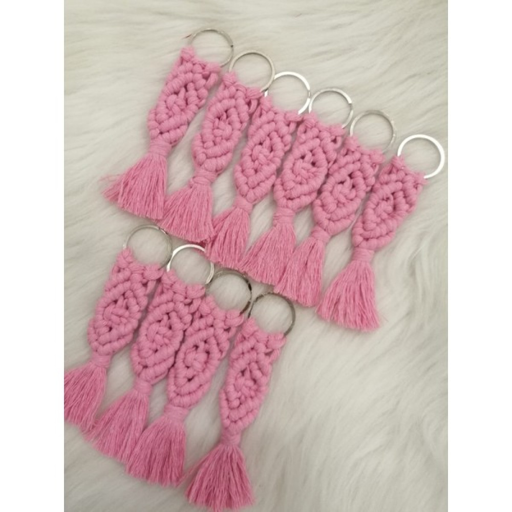 Zeyn Hediyelik Makrome Anahtarlık 10LU Set Renk Bebe Pembesi - Açık Pembe Anahtarlık Fiyatı