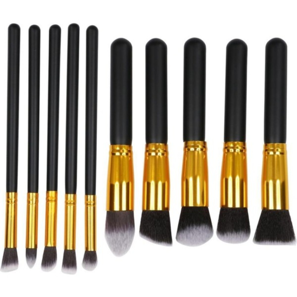 Zeyna Beauty 10 Parça Makyaj Fırça Seti Siyah-Gold Makyaj Fırça ve Aksesuarları Fiyatı