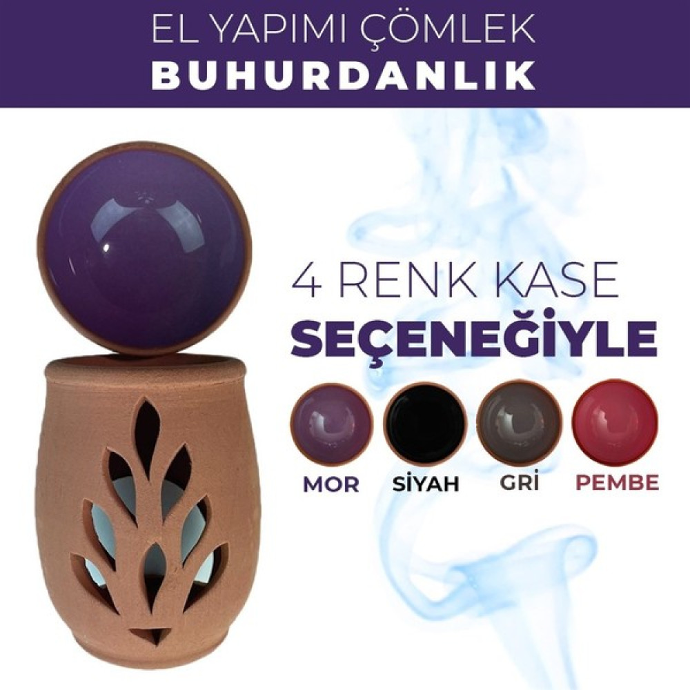 Zeynep Büyükbay El Yapımı Çömlek Buhurdanlık - Mor Şamdan Fiyatı