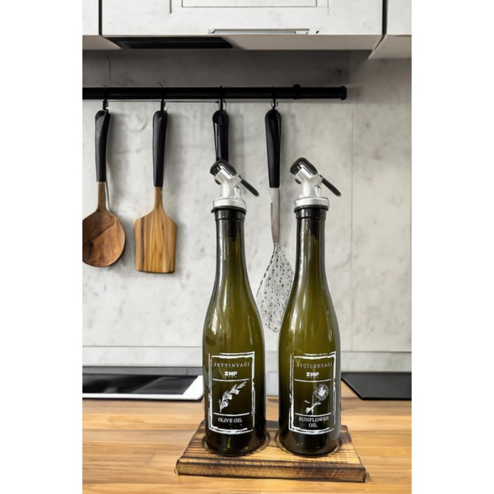 Zeynep Home Amber | Ahşap Standlı 2'li 350 ml Zeytinyağı Sıvıyağ Şişesi Yağlık Yağdanlık Mutfak Gereçleri Fiyatı