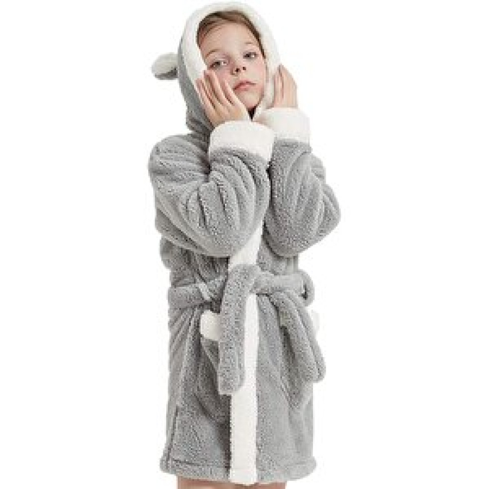 Zeynep Tekstil Bunny Kapşonlu Unisex Wellsoft Çocuk Peluş Sabahlık | Bornoz Gri-4-5 3/4 Yaş Bornoz Fiyatı