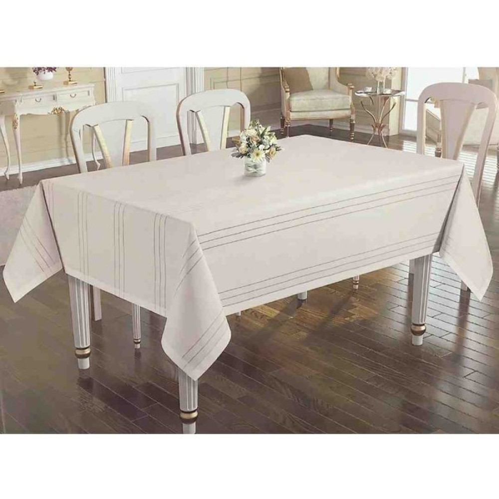 Zeyno Çeyiz Zeynoçeyiz Carmen Model Leke Tutmaz Masa Örtüsü 160X220 Krem - 160 x 220 cm Masa Örtüsü Fiyatı