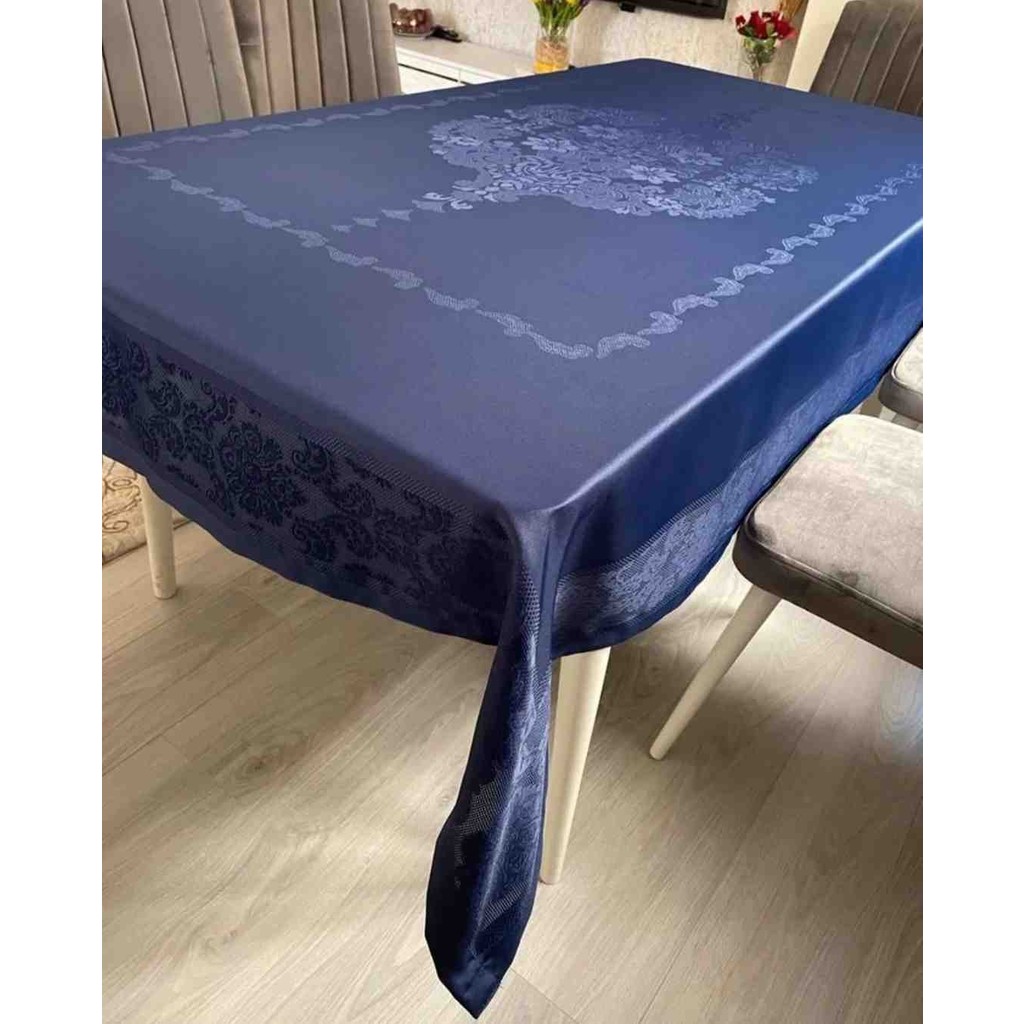 Zeyno Çeyiz Zeynoceyiz Jumbo Leke Tutmaz ve Su Geçirmez Jakarlı Battal Boy (160 x 260) Masa Örtüsü - Lacivert - 160 x 260 cm SSD / Solid State Drive Fiyatı