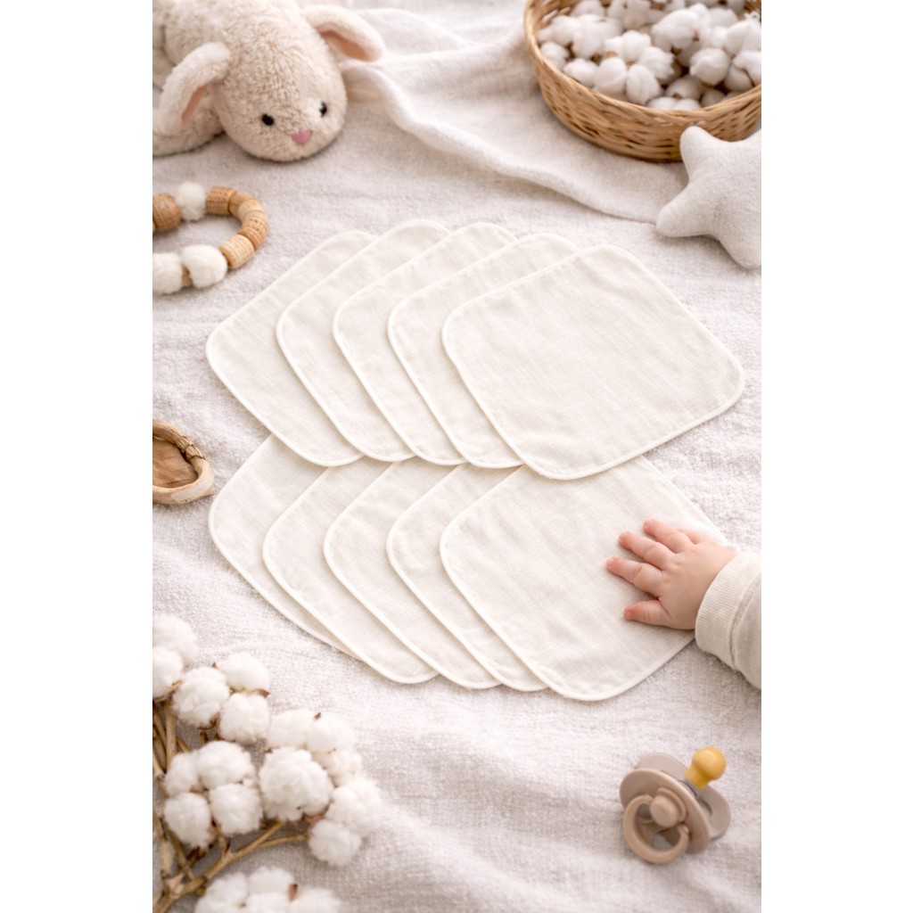 Zeypba Bebek Müslin Ağız Mendili - 8 Li - Ekru - %100 Pamuk - 0 - 3 Yaş Mama Önlüğü Fiyatı