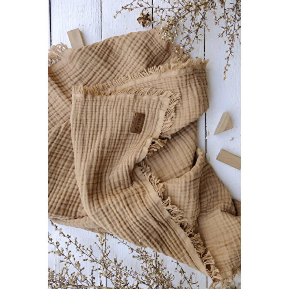 Zeypba Sütlü Kahve 4 Katlı Müslin Bebek-Çocuk Battaniyesi %100 Pamuk 110x110cm - 0 - 3 Yaş Bebek Battaniyesi Fiyatı