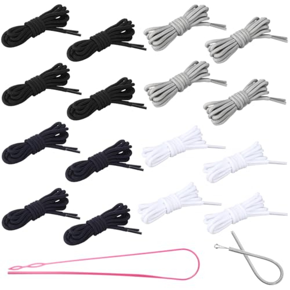 Zeyune 16 Pcs Drawstring Cord, 66 Inches XL Replacement Drawstring with Easy Threader Hoodie String Replacement for Pants Sweatpants Jackets Trunks Coats