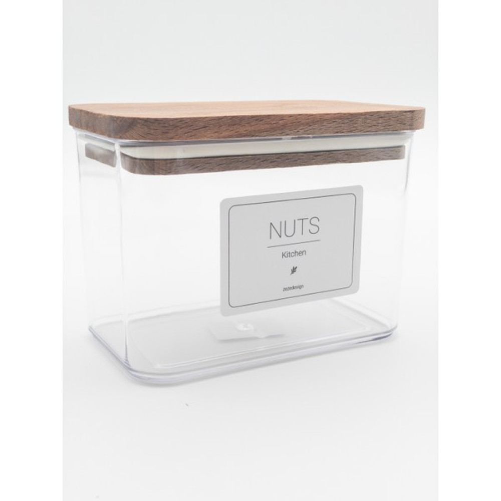 Zeze Desing Ahşap Kapaklı Kuruyemiş(Nuts) Kavanozu Kutusu 1 Litre Saklama Kapları Fiyatı