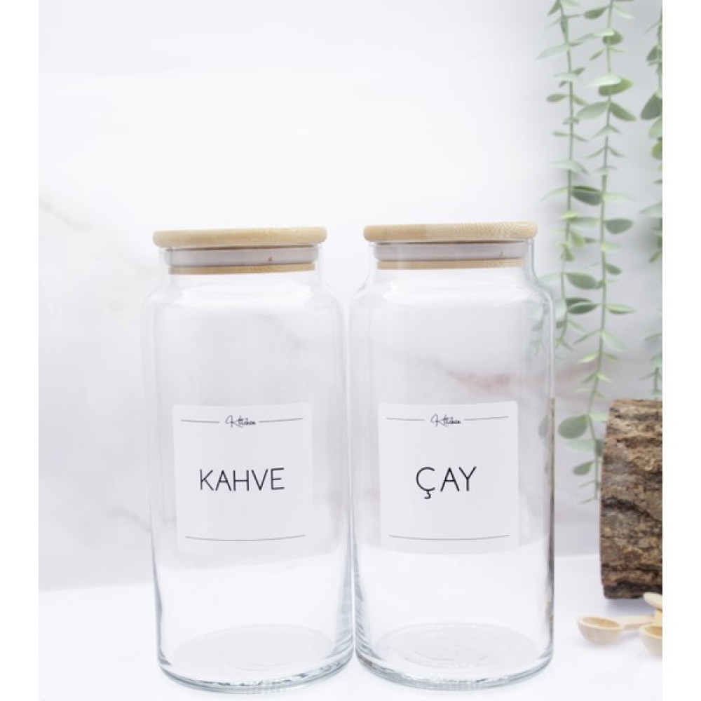 Zeze Desing Bambu Kapaklı Cam Çay-Kahve Saklama Kavanozu 1300 ml Saklama Kapları Fiyatı