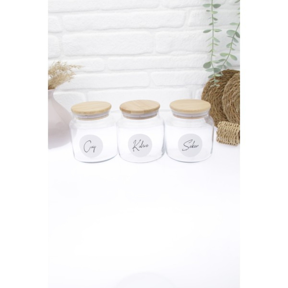 Zeze Desing Bambu Kapaklı Cam Çay-Kahve-Şeker Saklama Kavanozu 500 ml Saklama Kapları Fiyatı