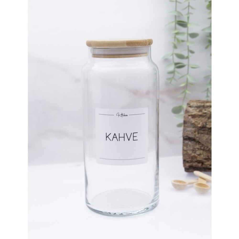 Zeze Desing Bambu Kapaklı Cam Kahve Saklama Kavanozu 1300 ml Saklama Kapları Fiyatı