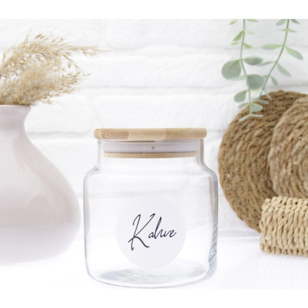 Zeze Desing Bambu Kapaklı Cam Kahve Saklama Kavanozu 500 ml Saklama Kapları Fiyatı