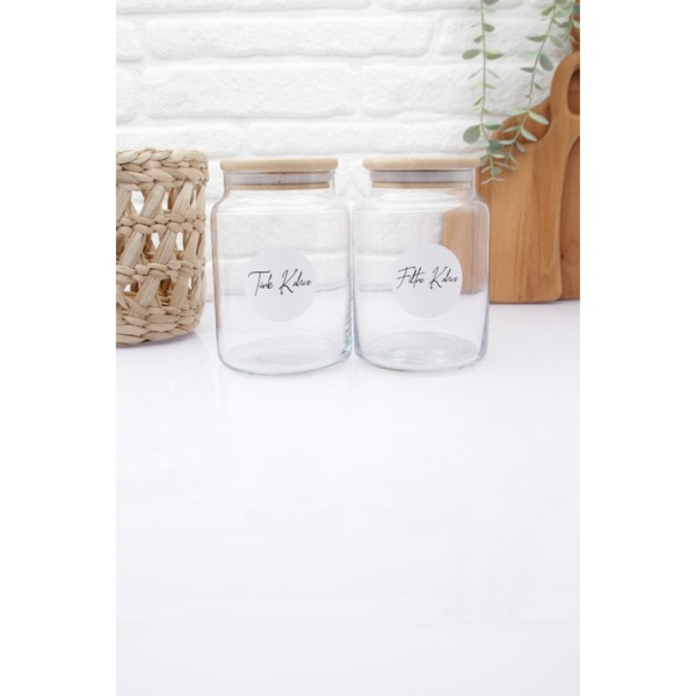 Zeze Desing Bambu Kapaklı Cam Türk Kahvesi-Filtre Kahve-Şeker Saklama Kavanozu 890 ml Saklama Kapları Fiyatı