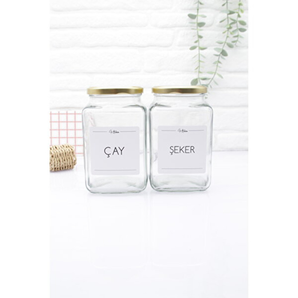 Zeze Desing Gold Kapaklı Cam Çay-Şeker Saklama Kavanozu 1000 ml Saklama Kapları Fiyatı