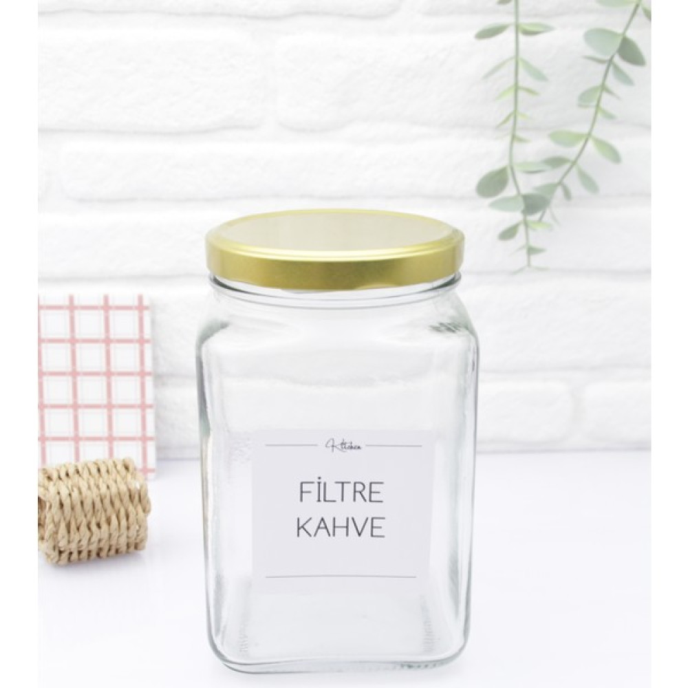 Zeze Desing Gold Kapaklı Cam Filtre Kahve Saklama Kavanozu 1600 ml Saklama Kapları Fiyatı