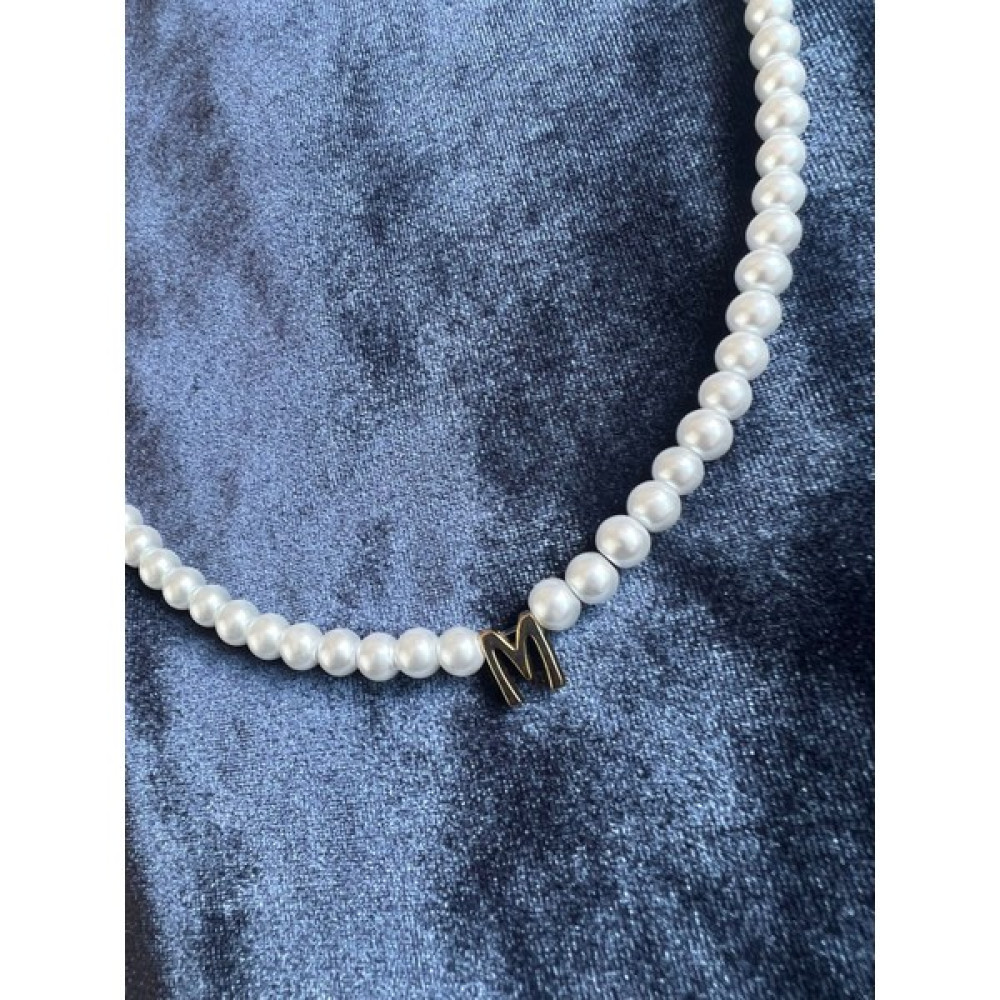 Zeze Takı Tasarım Harf Detaylı Inci Kolye (M) - 45 CM Bijuteri Kolye Fiyatı