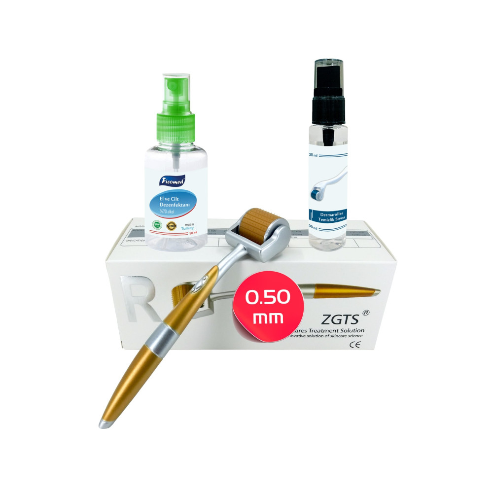 Zgts Dermaroller 0.50mm Dezenfektan Hediye 192 Titanyum Iğneli Gold Derma Roller Cilt & Yüz Temizleme Cihazları Fiyatı