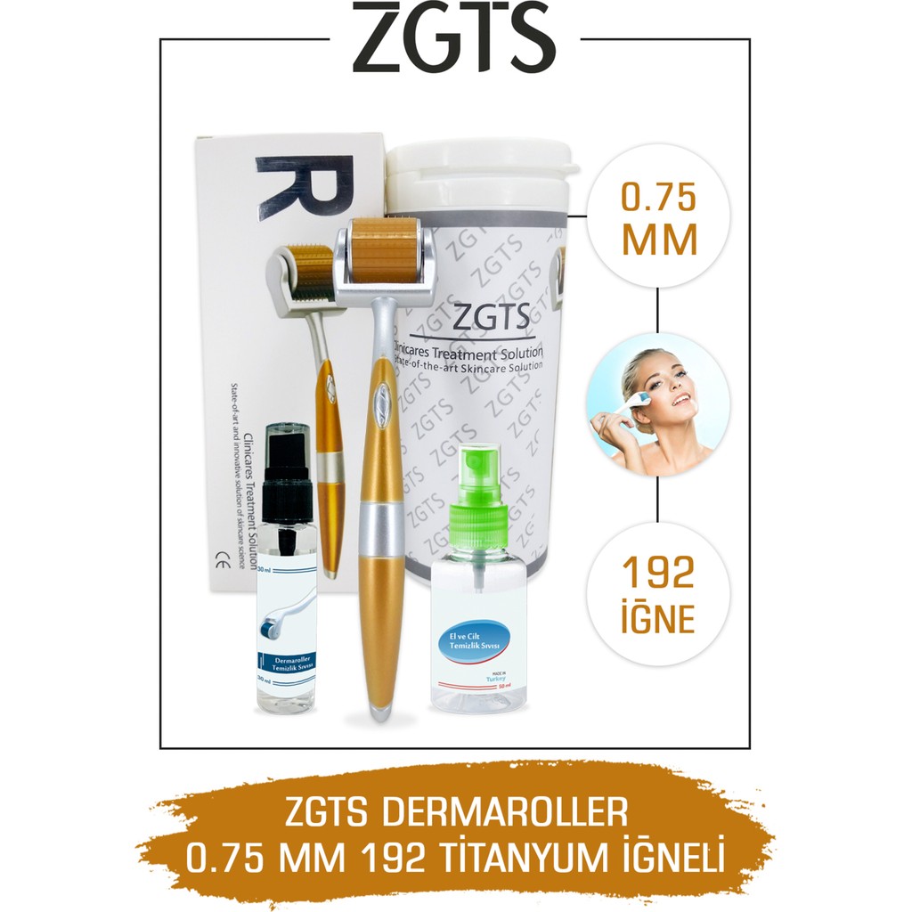 Zgts Gold Line 0.75mm Titanyum 192 İğneli Derma Roller Cilt & Yüz Temizleme Cihazları Fiyatı