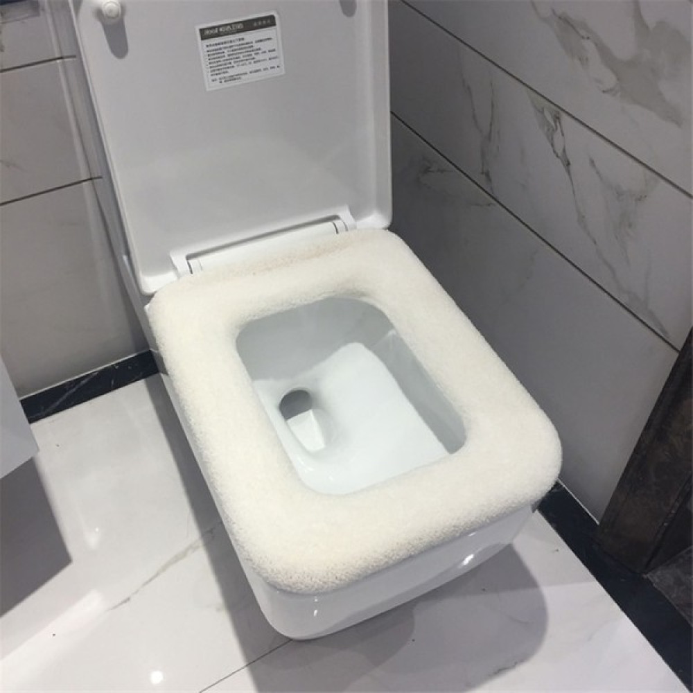 Zhaowen Shop Beyaz Stil Banyo Kare Klozet Kapağı Kış Yıkanabilir Isıtıcı Mat Tuvalet Örtüsü Minder Kapak Pedi Ev Dekor Klozet Kapağı (Yurt Dışından) Klozet Kapağı Fiyatı