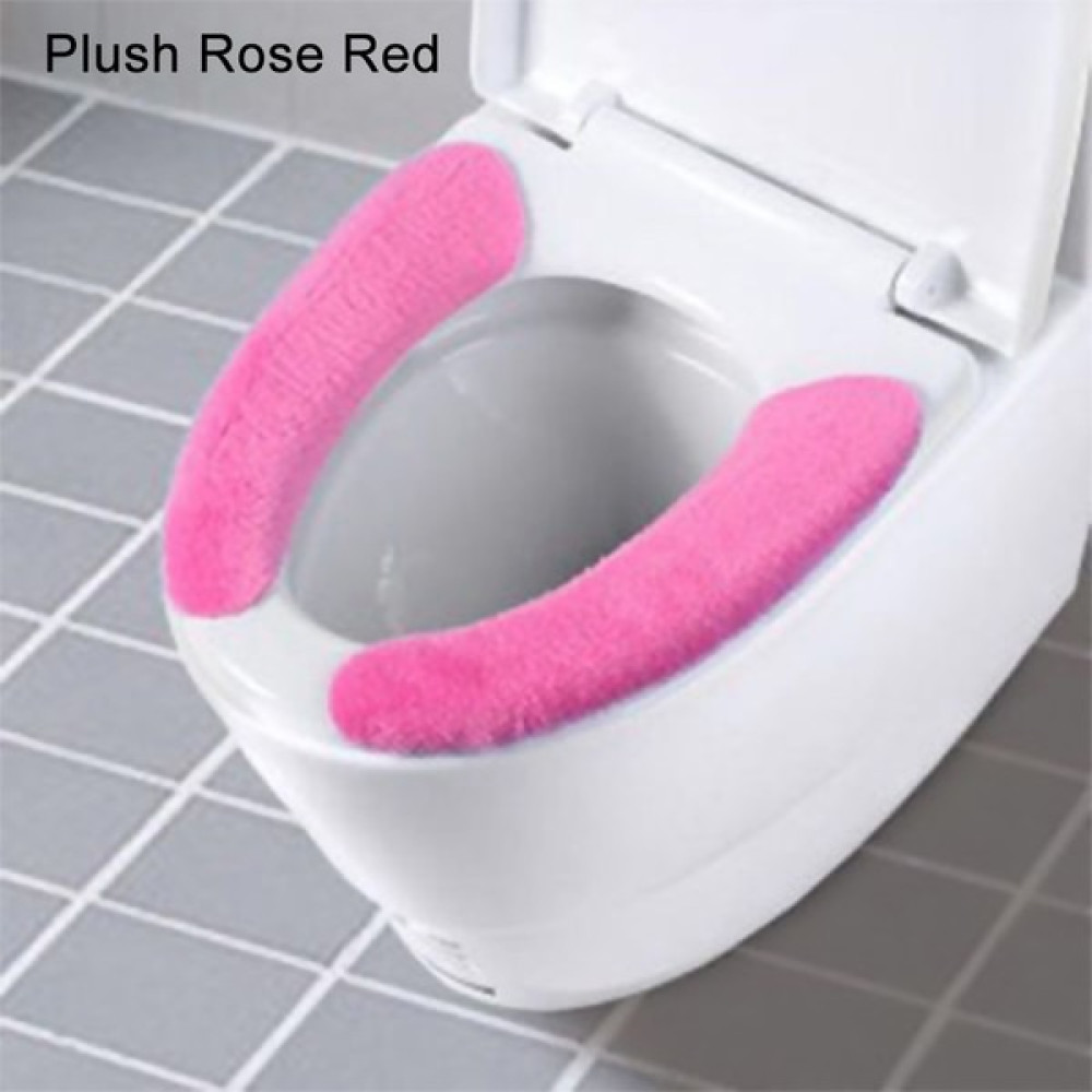 Zhaowen Shop Peluş Gül Kırmızı Stili 1 Pair Taşınabilir Yeniden Kullanılabilir Sıcak Peluş Klozet Dolum Yıkanabilir Banyo Paspas Koltuk Örtüsü Sağl... Klozet Takımı Fiyatı
